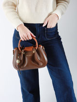 Sac Bandoulire Gretel Ted lapidus Marron gretel TLAU8923-vue-porte