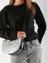 Sac Bandouli�re Suave Lune Cuir Lancaster Argent suave lune 33-vue-porte