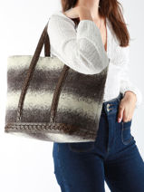Large Le Cabas Shoulder Bag Wool Vanessa bruno Gray cabas 43140315-vue-porte