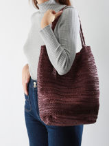 Sac Port paule Heritage Cuir Biba Violet heritage RUB1L-vue-porte