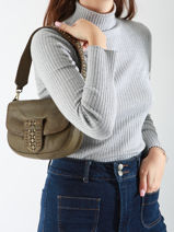 Shoulder Bag Heritage Leather Biba Green heritage COD1L-vue-porte
