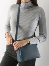 Sac Bandoulire Alpes David jones Bleu alpes CM6926A-vue-porte