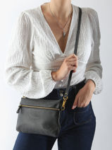 Leather Vicky Crossbody Bag Nat et nin Black vintage VICKY-vue-porte