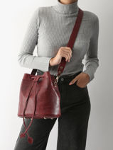 Bucket Bag La Suite 1960 Leather Paul marius Red la suite 1960 CAPUC960-vue-porte