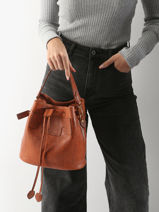 Bucket Bag La Suite 1960 Leather Paul marius Brown la suite 1960 CAPUC960-vue-porte