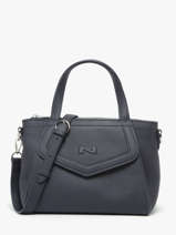 Sac  Main Cacao Cuir Nathan baume Bleu candy 6