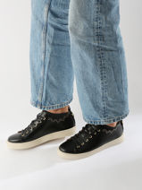 Sneakers Julie Clous En Cuir Maison toufet Noir women 22231AU-vue-porte