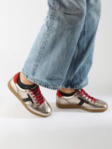 Sneakers Solveig In Leather Maison toufet Multicolor women CO33197C-vue-porte