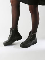 Bottines En Cuir Tommy hilfiger Noir women 8447BDS-vue-porte