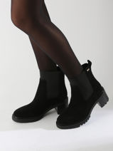 Bottines  Talon En Cuir Tommy hilfiger Noir women 8429BDS-vue-porte
