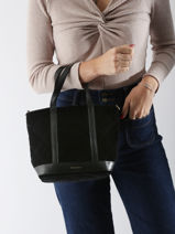 Sac Cabas S En Velours Vanessa bruno Noir cabas 42V40435-vue-porte