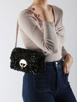 Medium Sequin Moon Crossbody Bag Vanessa bruno Black moon 39V40533-vue-porte
