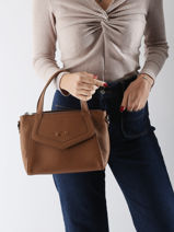 Leather Cacao Top-handle Bag Nathan baume Brown candy 6-vue-porte