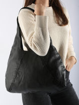 Shoulder Bag Milan Leather Basilic pepper Black milan BMIL01-vue-porte