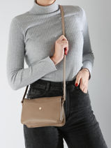 Shoulder Bag Luna Leather Hexagona Brown luna 6820086-vue-porte