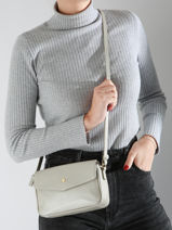 Shoulder Bag Luna Leather Hexagona Silver luna 6820083-vue-porte