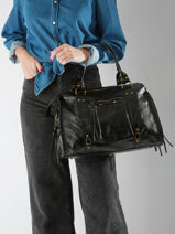 Sac Port� �paule A4 Nine Cuir Milano Noir nine NI24093-vue-porte