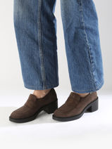 Mocassins  Talon Pamelia En Cuir Mephisto Marron women P5146006-vue-porte