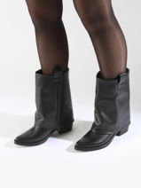 Santiags En Cuir We do Noir women CO99905-vue-porte