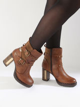 Heeled Boots Mustang Brown women 1336512-vue-porte