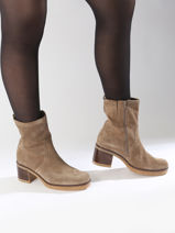 Heeled Boots In Leather Gabor Brown women 34-vue-porte
