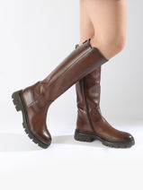 Boots In Leather Gabor Brown women 24-vue-porte