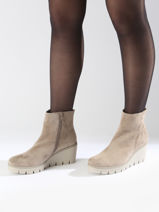 Boots Talon Compens In Leather Gabor Beige women 12-vue-porte