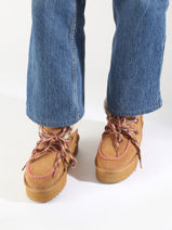 Bottines Platform Colors of california Marron women Platform boot hiking look-vue-porte