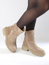 Bottines En Cuir Inuovo Beige women 753434-vue-porte