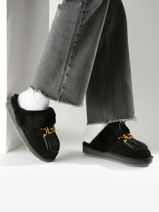 Chaussons En Cuir Nathan baume Noir women 242N6102-vue-porte