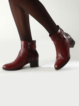Boots In Leather Tamaris Red women 43-vue-porte
