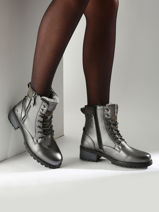 Bottines Mustang Gris women 1435603-vue-porte