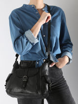 Sac Bandoulire Utility Cuir Basilic pepper Noir utility BUTI08-vue-porte