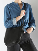 Sac Bandoulire Barcelone Cuir Basilic pepper Noir barcelone BBAC02-vue-porte