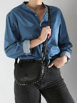 Sac Bandoulire Barcelone Cuir Basilic pepper Noir barcelone BBAC05-vue-porte