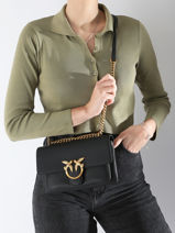 Sac Bandouli�re Love Bag Soft Cuir Pinko Noir love bag soft 4528A29Q-vue-porte