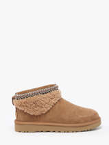 Boots Classic Ultra Mini Maxi Curly En Cuir Ugg Marron women 1158263