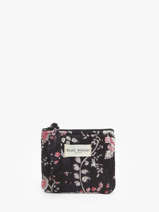 Porte-monnaie Bindi atelier Noir floral PM