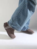 Chaussons En Cuir Isotoner Noir women 97391-vue-porte