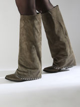 Bottes En Cuir N6 Vert women AN31-vue-porte