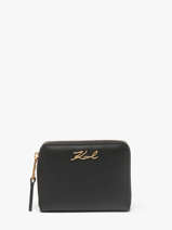 Wallet K Signature Leather Karl lagerfeld Black k signature A1W32105