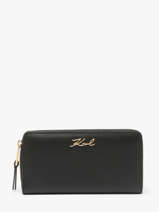 Portefeuille Cuir Karl lagerfeld Noir k signature A1W32106