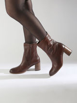Bottines  Talon In Leather Gabor Brown women 55-vue-porte