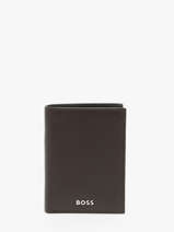 Porte-cartes Porte-monnaie Cuir Hugo boss Marron smooth HLG403Y