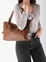 Handbag Caviar Leather Milano Brown caviar CA24066-vue-porte