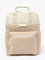 1 Compartment Backpack With 15" Laptop Sleeve Kapten and son White fleece BERGENPF