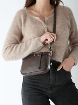 Sac Bandoulire Caviar Cuir Milano Marron caviar G1421N-vue-porte