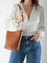 Shoulder Bag Backpack S Cavalier Leather Etrier Beige cavalier ECLR126S-vue-porte