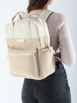 1 Compartment Backpack With 15" Laptop Sleeve Kapten and son White fleece BERGENPF-vue-porte