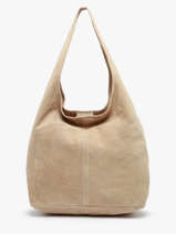 Sac Port paule Velvet Cuir Milano Beige velvet VE24062B